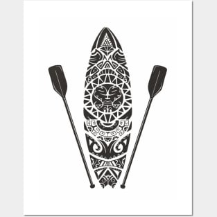 Paddle with surfboard Posters and Art